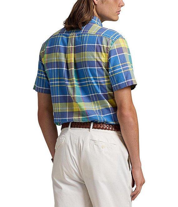 Polo Ralph Lauren Classic Fit Multi-Color Plaid Oxford Short Sleeve Woven Shirt Product Image
