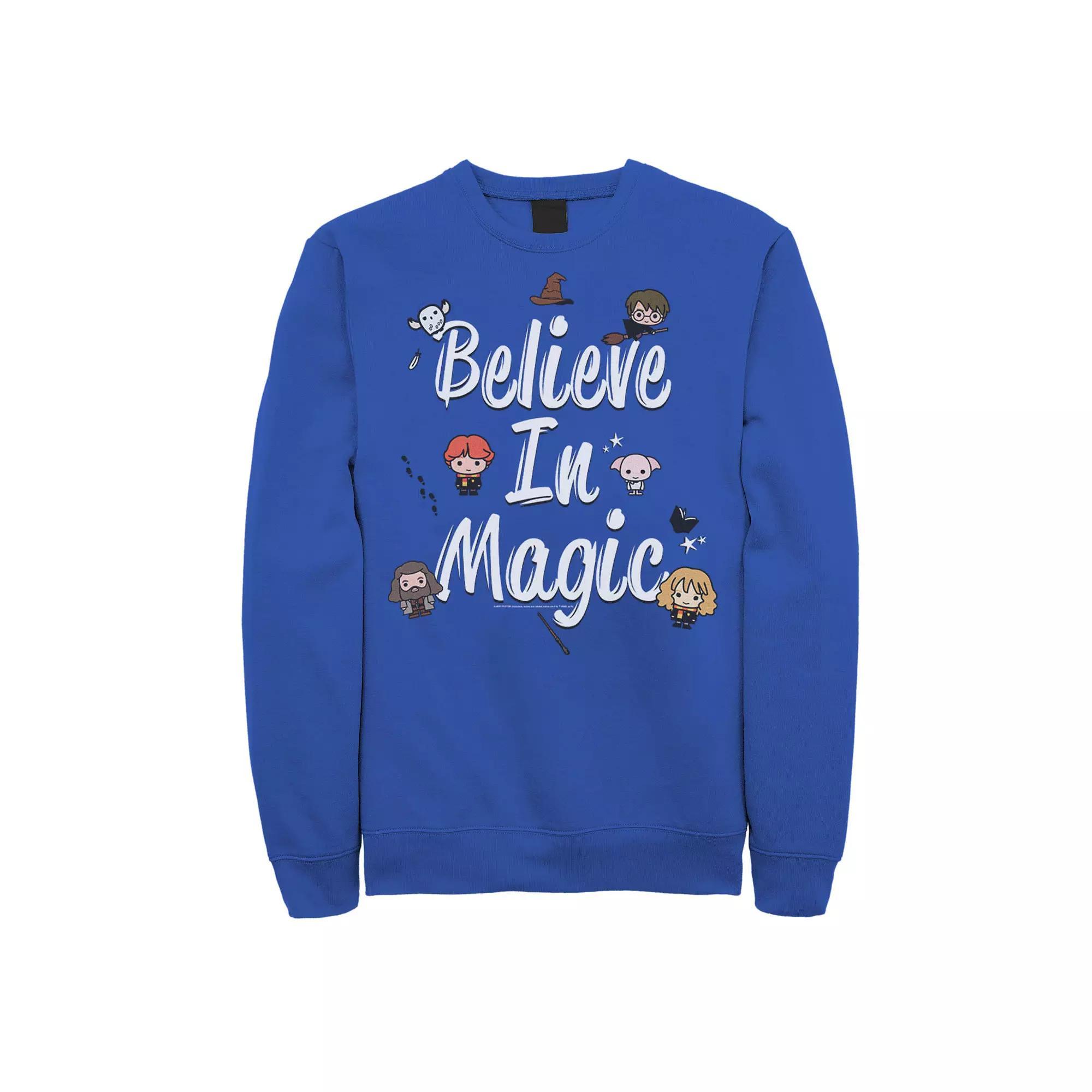Mens Harry Potter Believe In Magic Cute Cartoon Text Sweatshirt Product Image