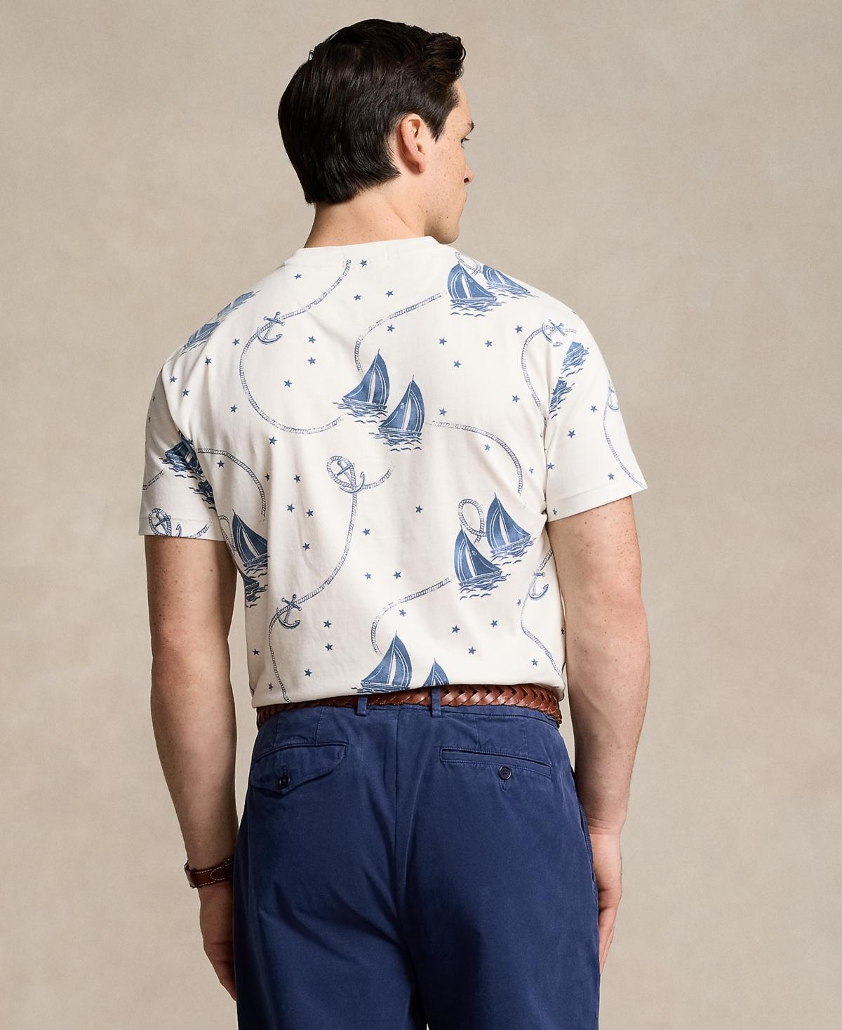 POLO RALPH LAUREN Men's Classic-fit Nautical Jersey T-shirt In Ocean Voyage Print Product Image