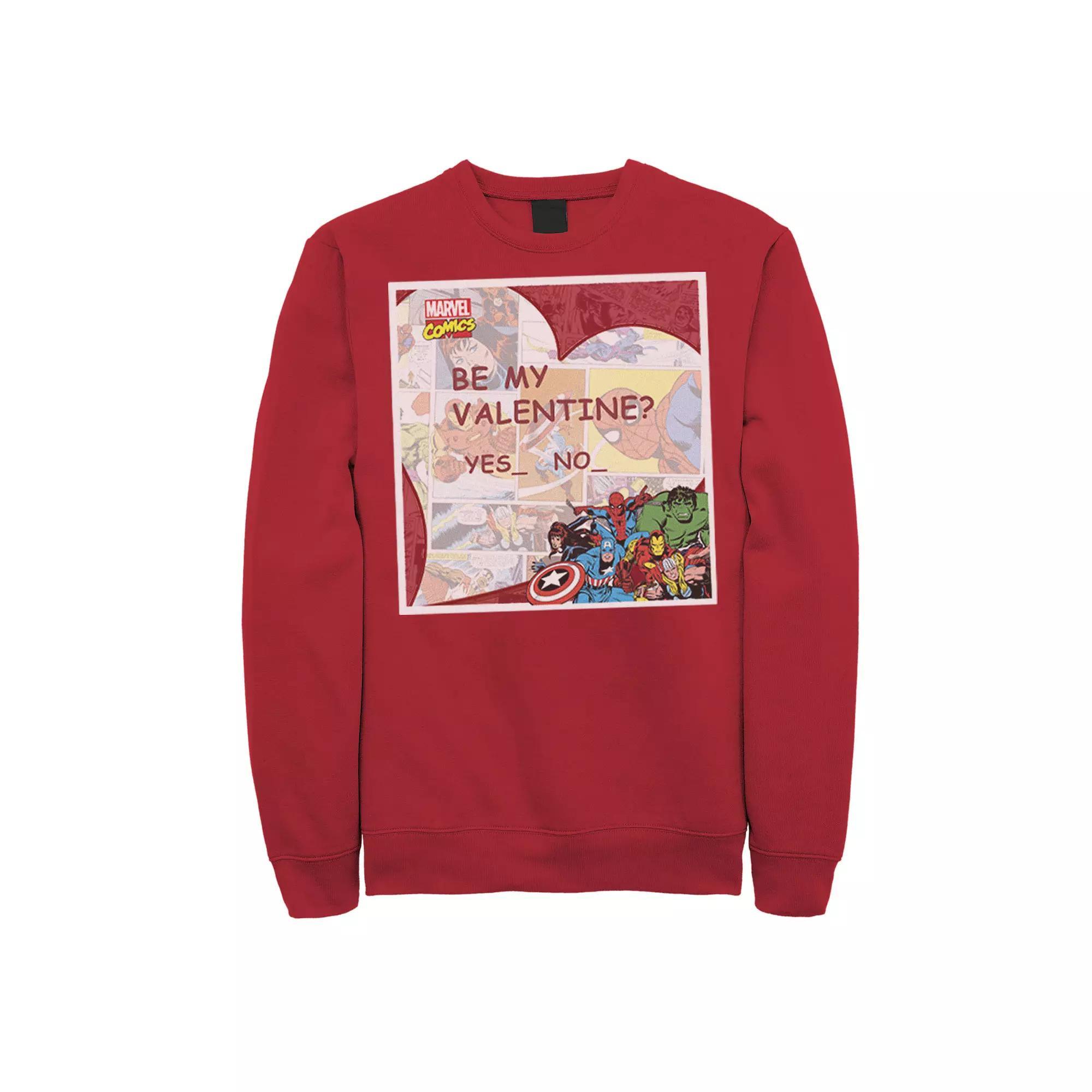 Men's Marvel Marvel Valentine Comic Sweatshirt, Size: Medium, Red Product Image