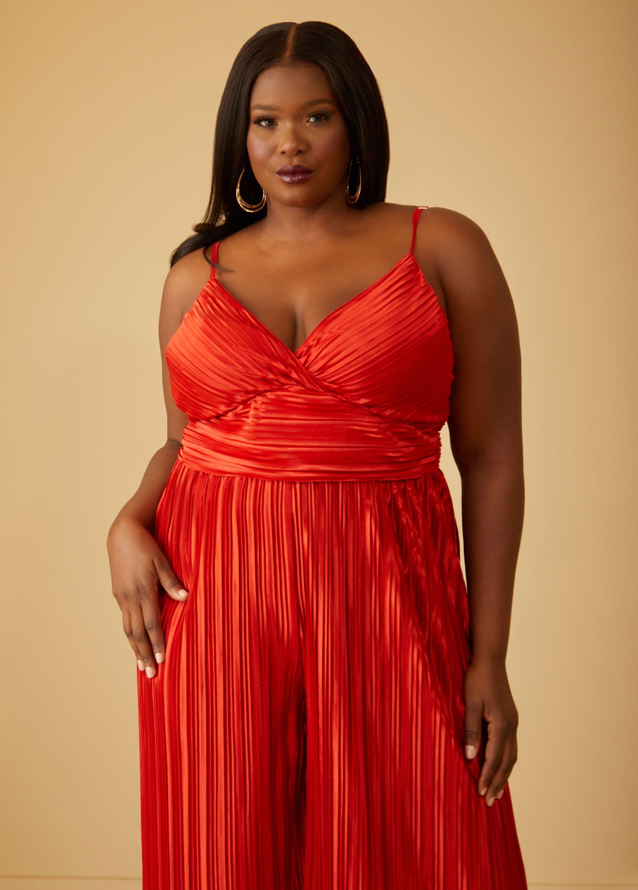 Plisse Satin Jumpsuit Product Image