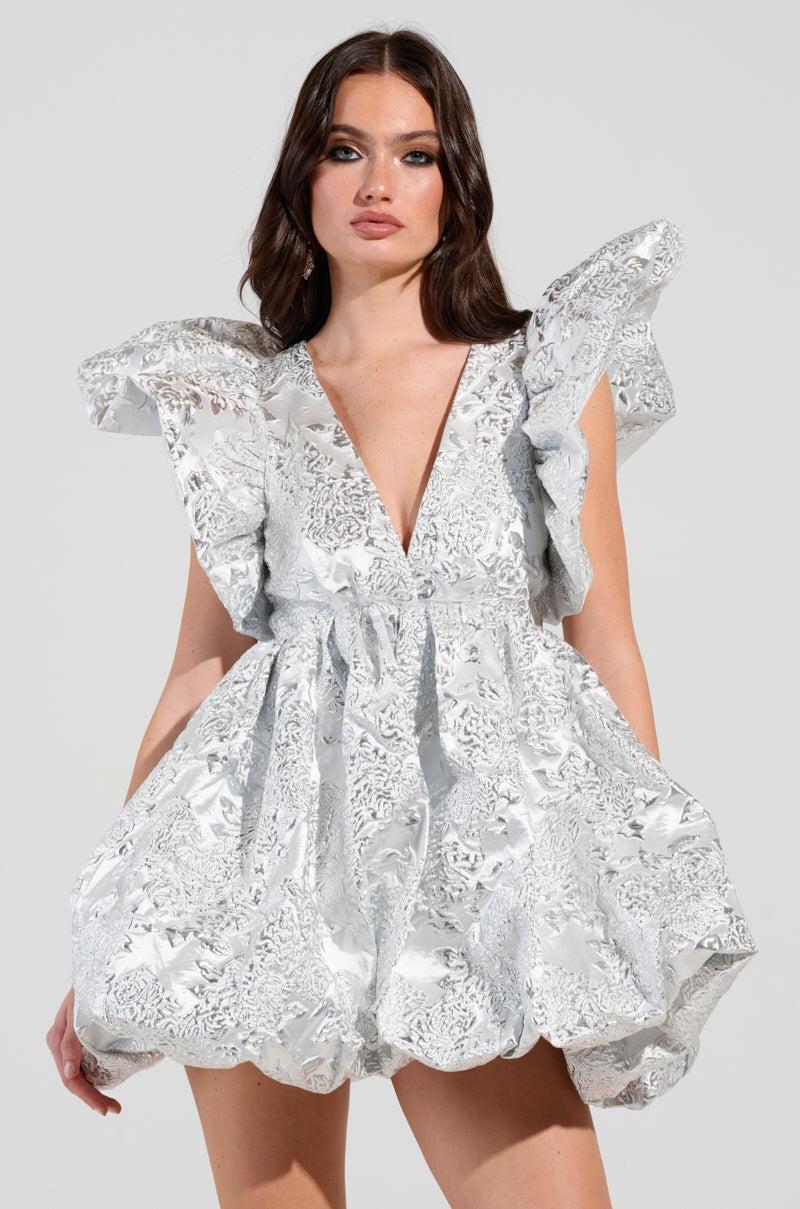 BELLE OF THE BALL BROCADE MINI DRESS Product Image