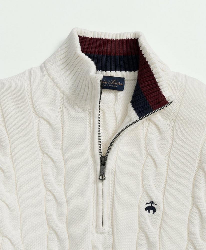 Cable Knit Tennis Half-Zip Sweater in Supima® Cotton Product Image