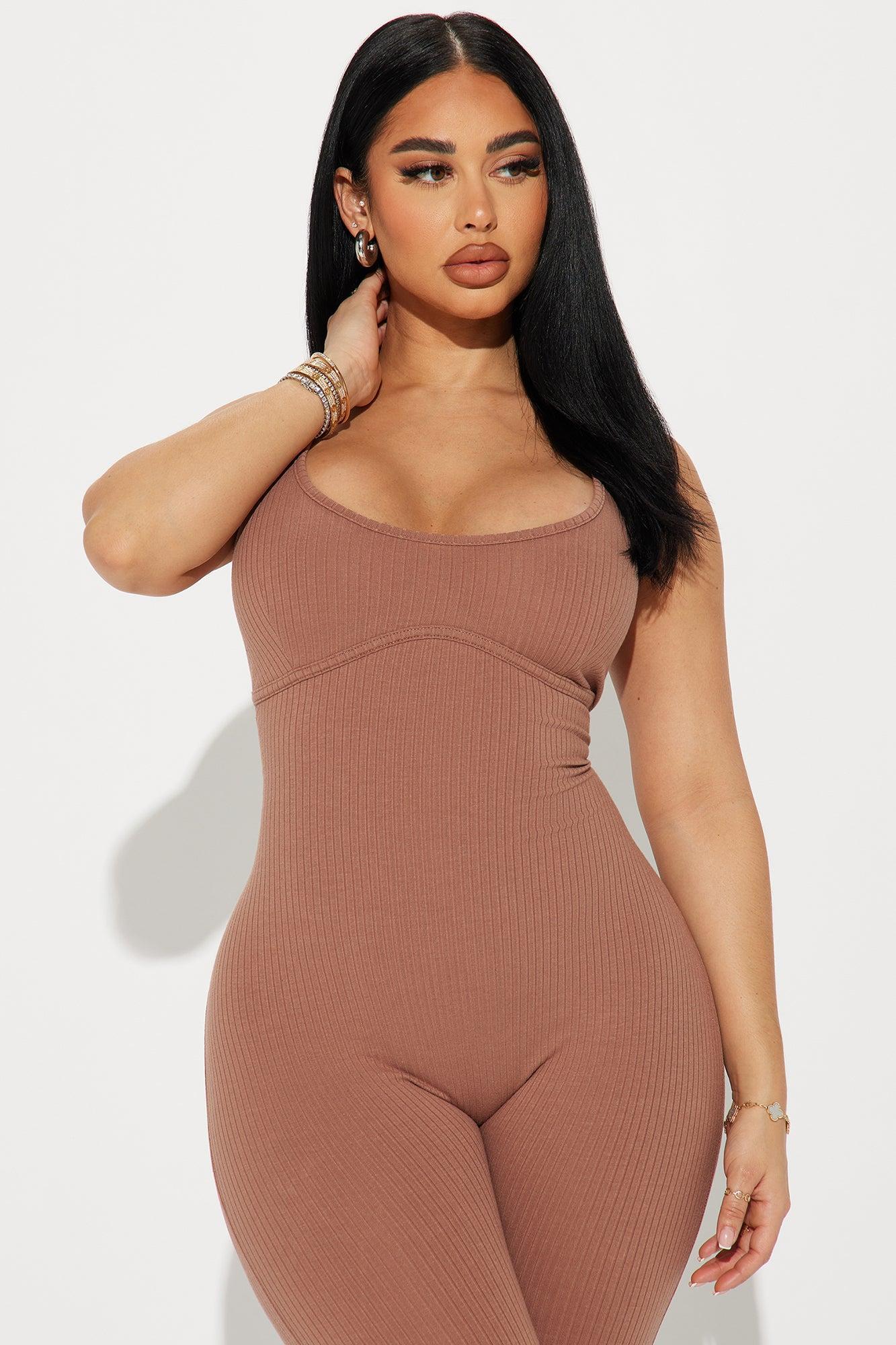 Carla Ribbed Jumpsuit - Mocha Product Image