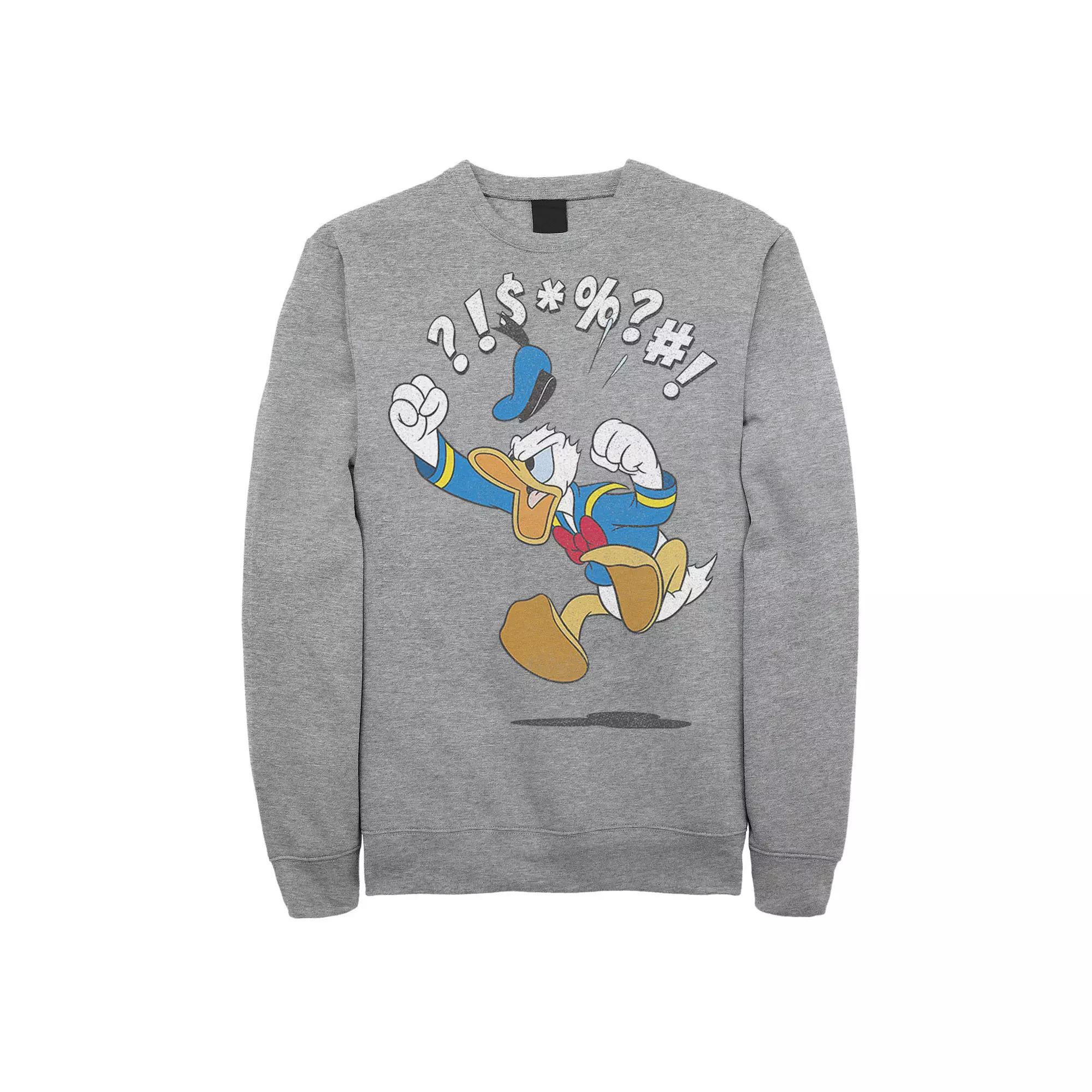 Disney's Mickey & Friends Donald Duck Men's Angry Jump Sweatshirt, Size: Large, Athletic Grey Product Image