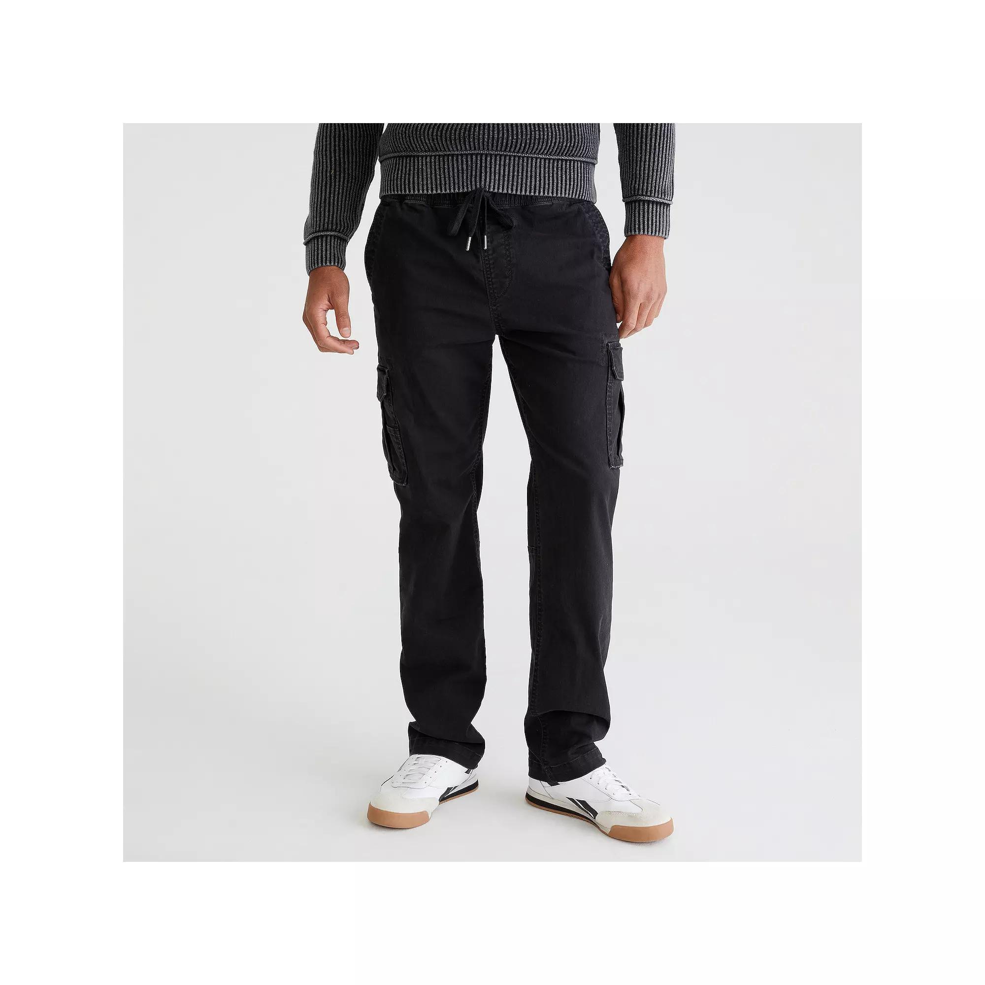 Men's Aeropostale Straight-Leg Cargo Jeans, Size: XXL, Moonless Black Product Image
