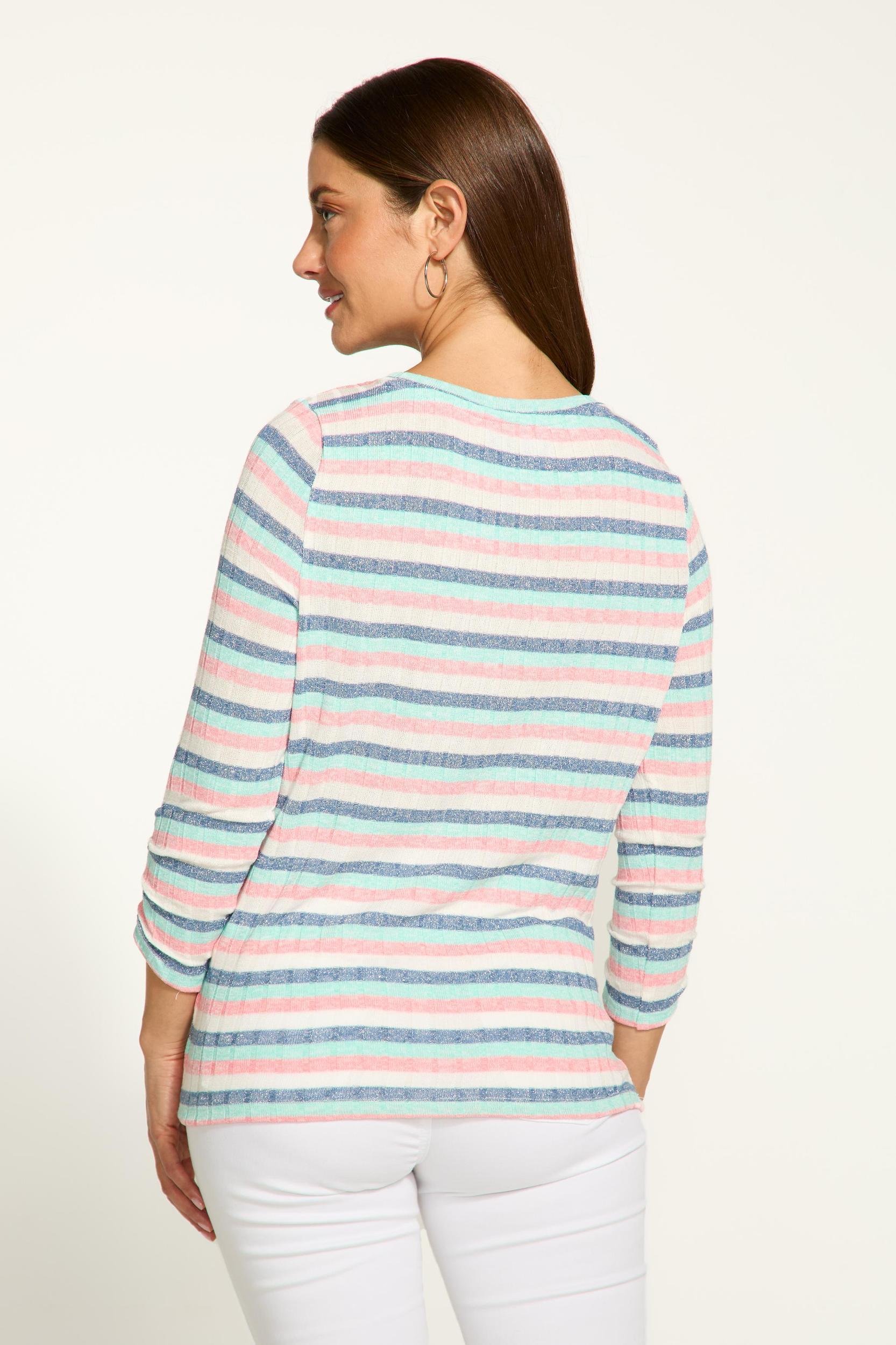 SPARKLE STRIPE CREW NECK TOP Product Image