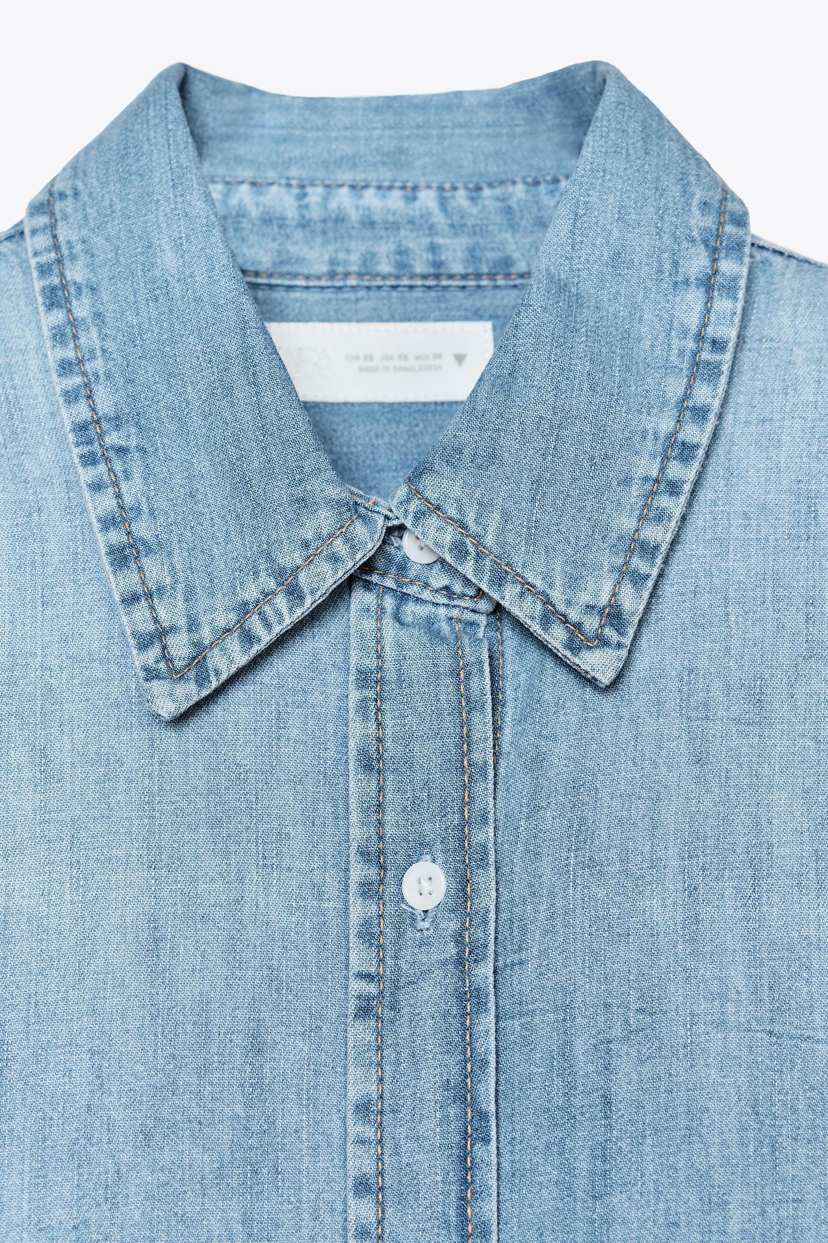 TRF CROP DENIM SHIRT Product Image