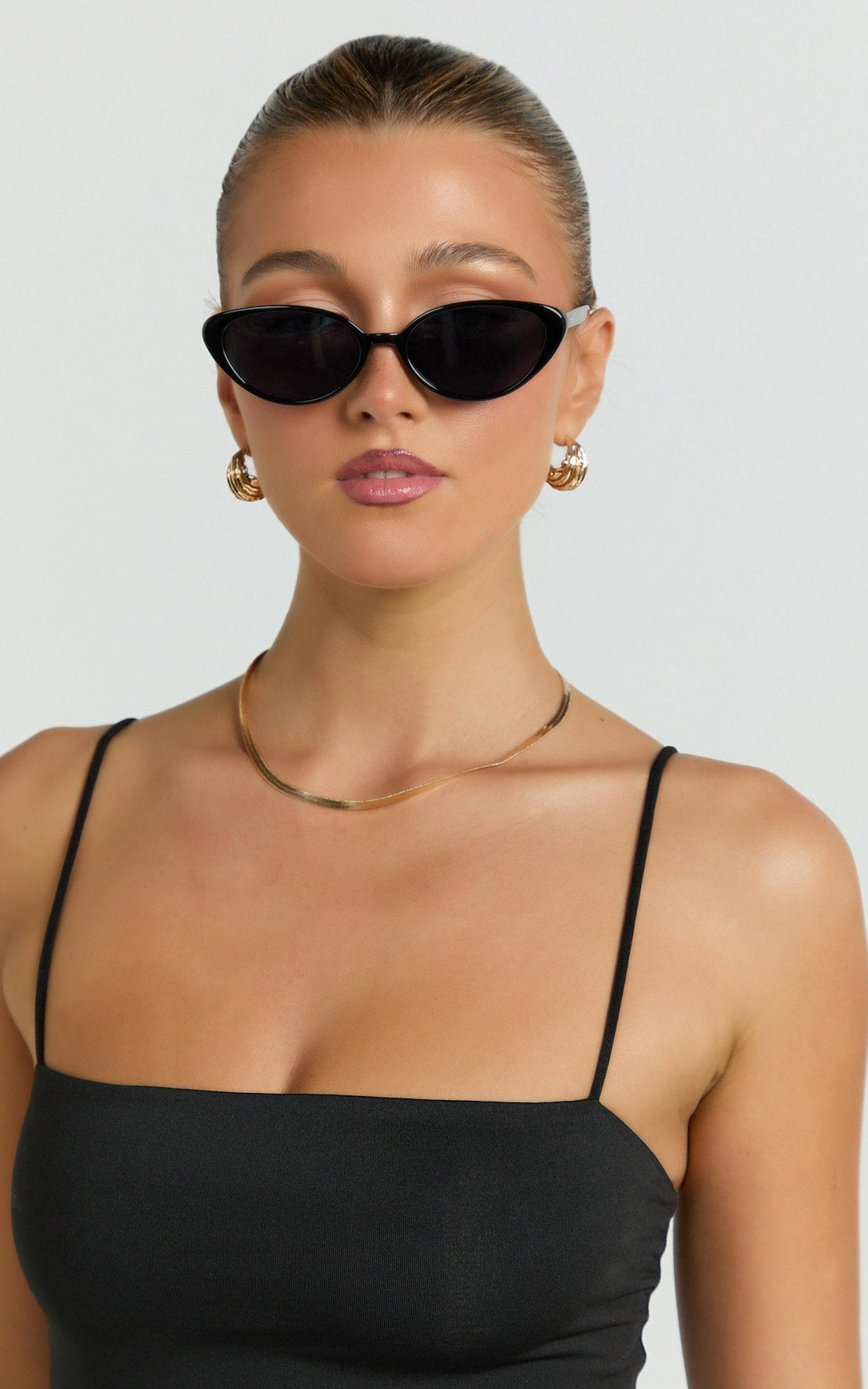 Yvette Sunglasses - Cat Eye Sunglasses in Black Product Image