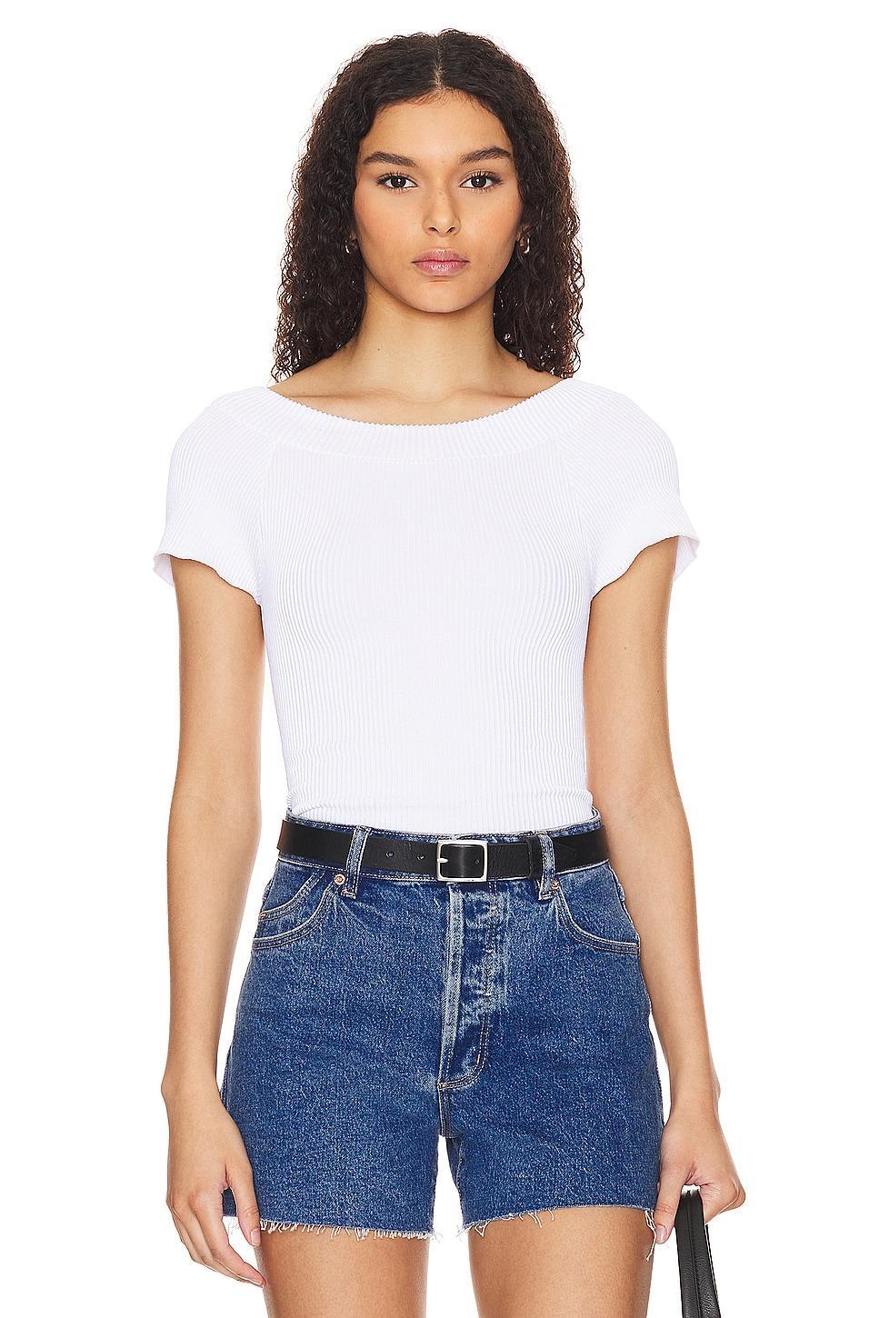 X Intimately FP Ribbed Seamless Off Shoulder Top In White Free People Product Image