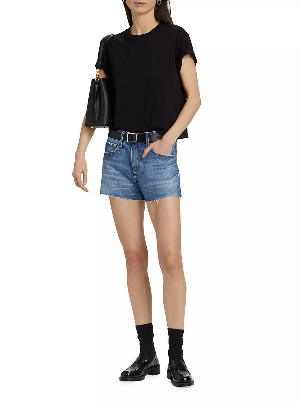 Denim High-Rise Shorts Product Image