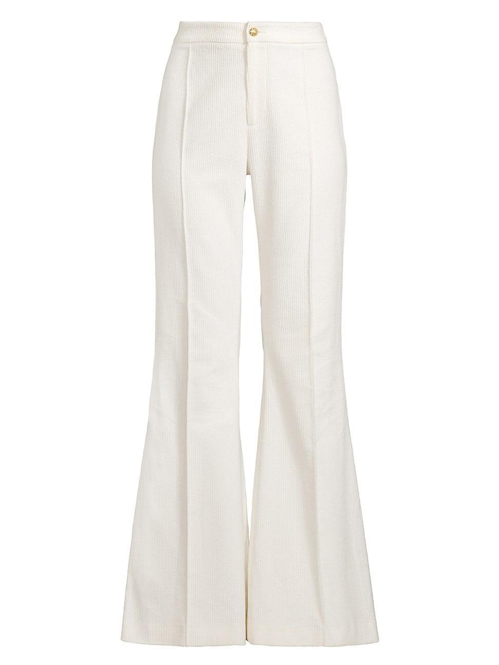 Womens Corduroy Flared Trousers Product Image