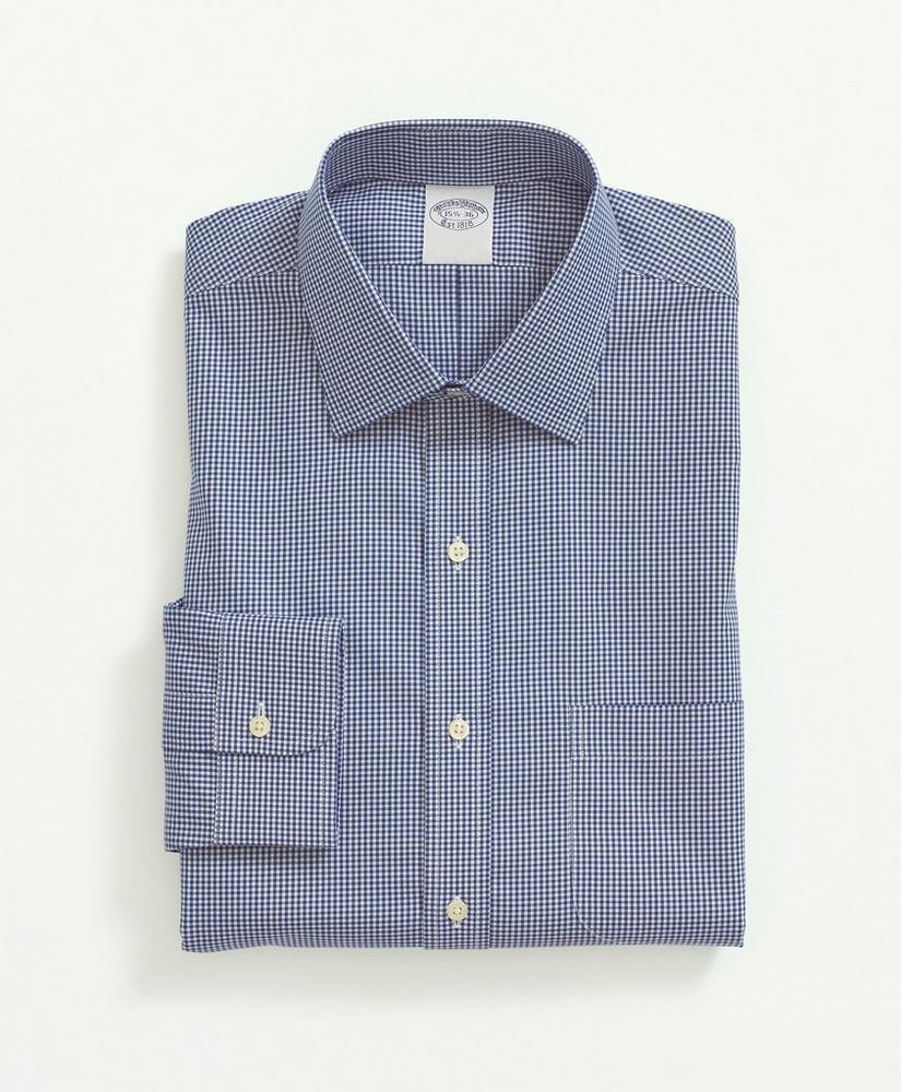 Stretch Supima® Cotton Non-Iron Pinpoint Oxford Ainsley Collar, Gingham Dress Shirt Product Image