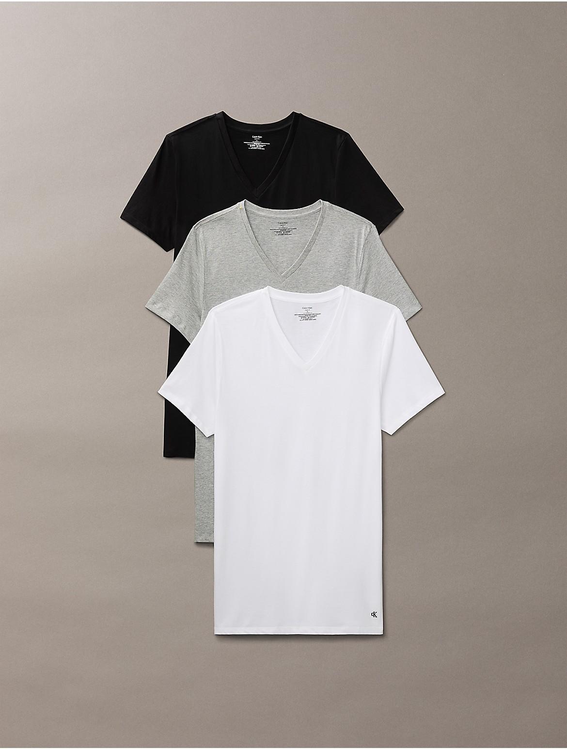 Calvin Klein Men's Cotton Classics 3-Pack V-Neck T-Shirt - Black - M Product Image