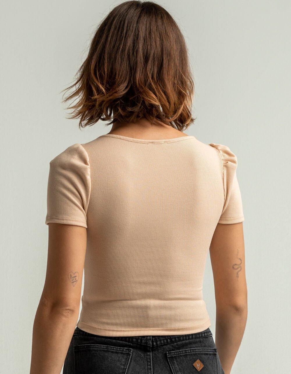 WEST OF MELROSE Exactly What It Seams Womens Tee - NUDE Product Image