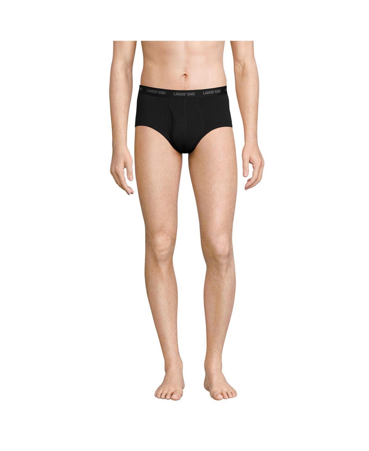 Men's Lands' End 3-Pack Comfort Briefs, Size: Medium, Black Gray Product Image