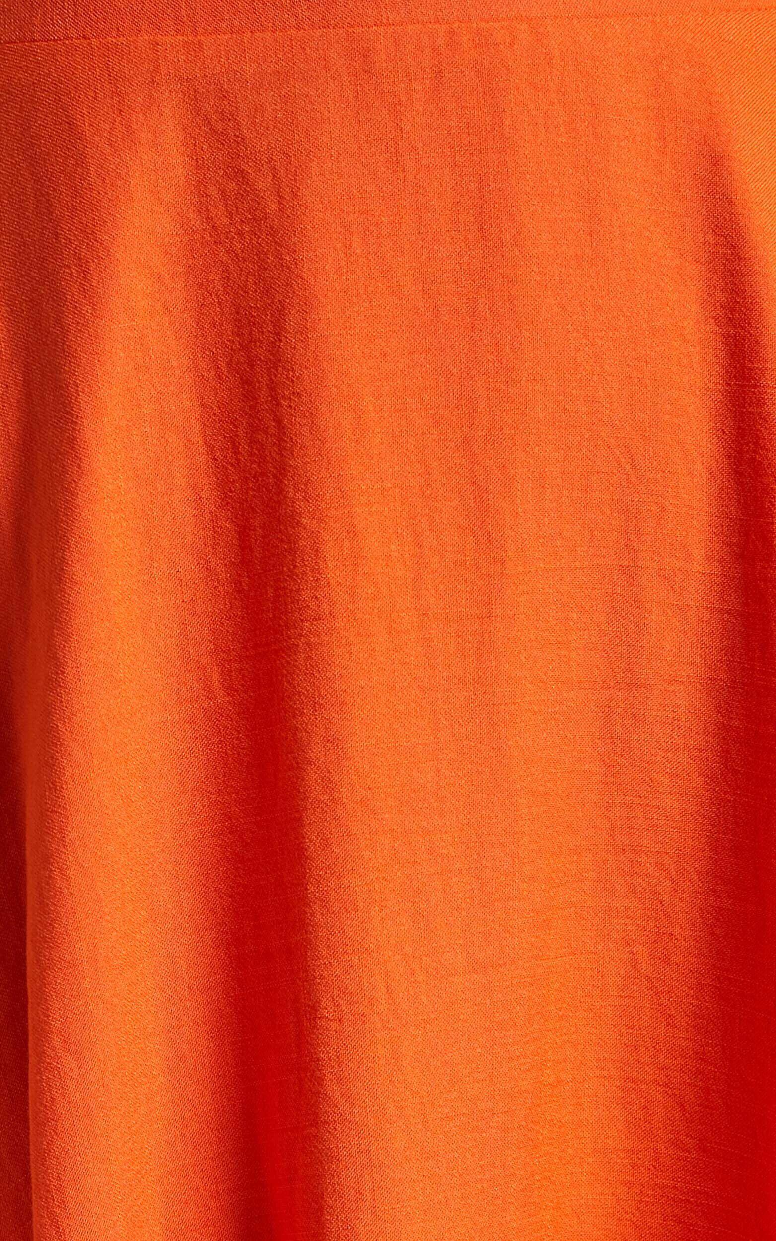 Avie Midi Dress - Twist Strapless Cocktail Dress in Orange Product Image
