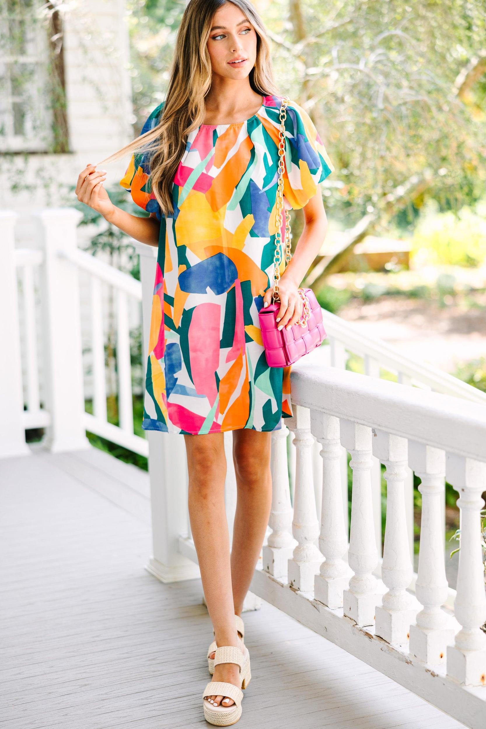 Lost In Love Denim Blue Abstract Dress Female Product Image