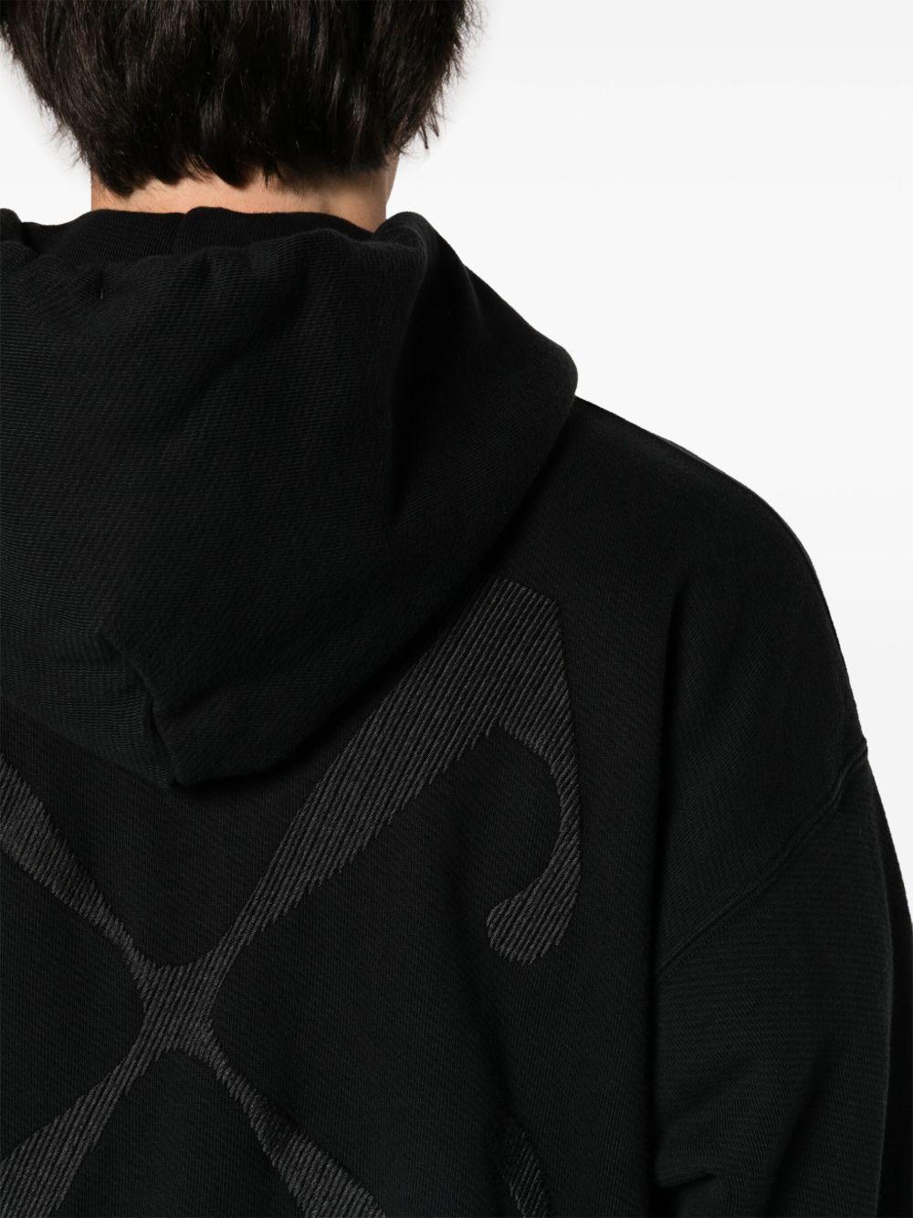 Arrows-embroidered cotton hoodie Product Image