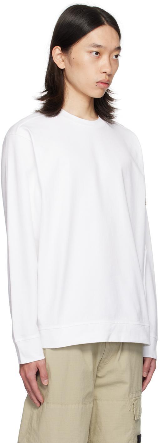 STONE ISLAND White Hevy Sweatshirt In A0001 White Product Image