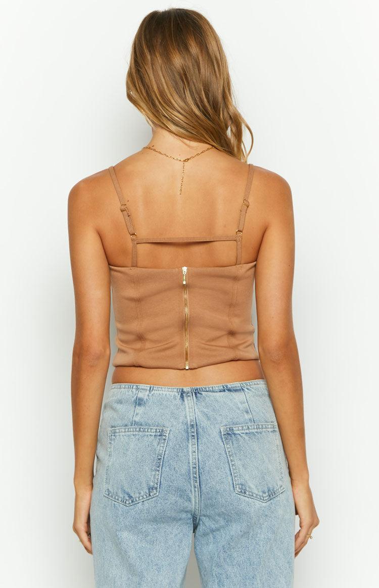 Too Good Brown Corset Top Product Image