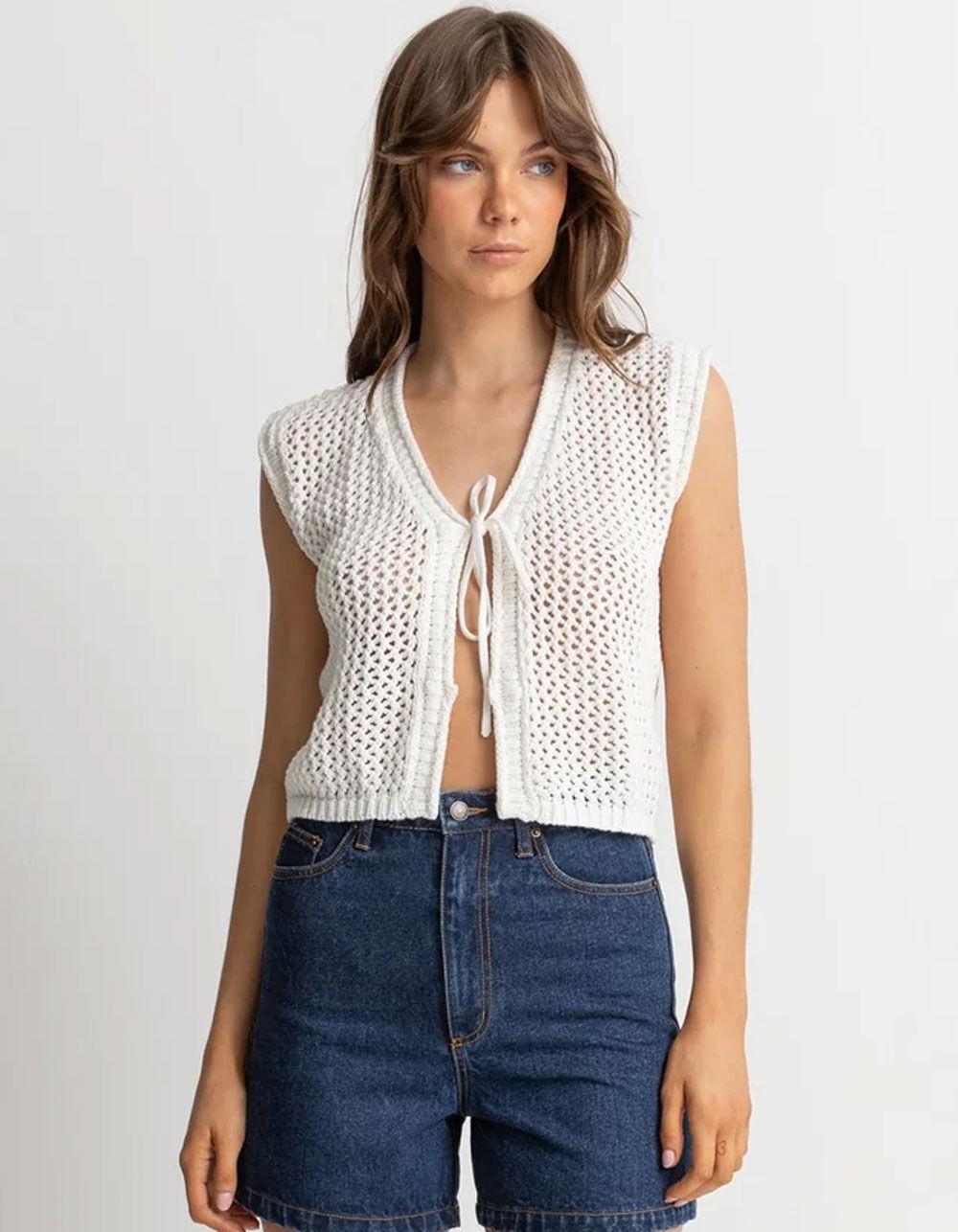 RHYTHM Seashell Womens Vest - CREAM Product Image