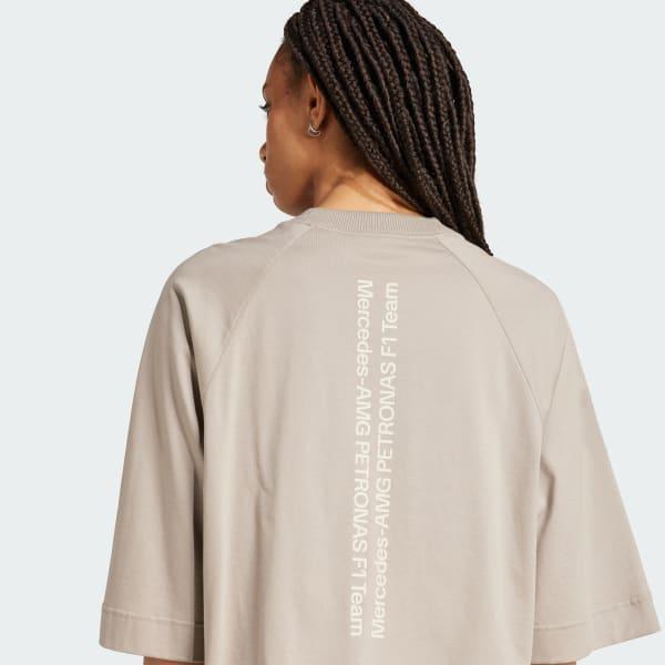 adidas Mercedes - AMG Petronas Formula One Team Premium Sweat Tee Putty Beige M Womens Product Image