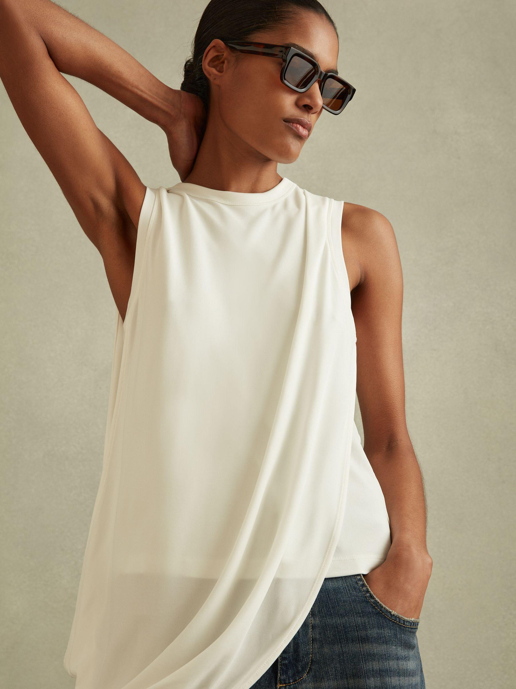 Draped Layered Top in Ivory Product Image