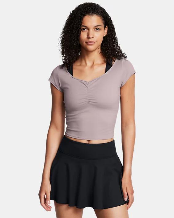 Womens Under Armour Ruched Front Short Sleeve Tee Product Image