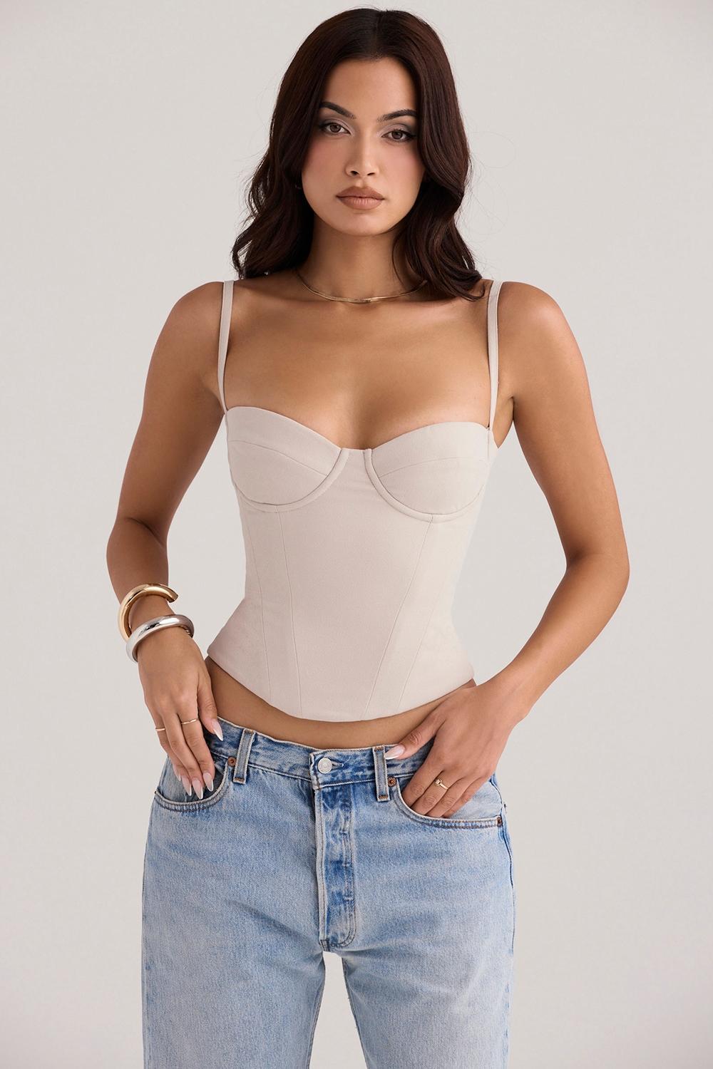 Shanna  oyster underwired corset - sale Product Image
