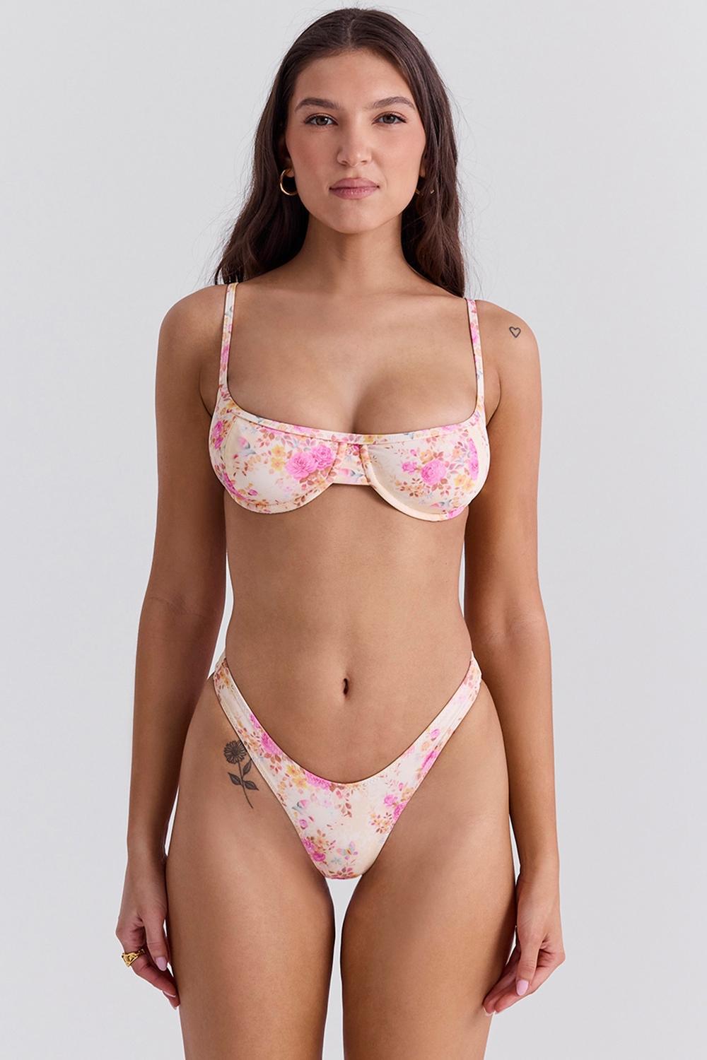 Capri  floral print high leg bikini bottom Product Image