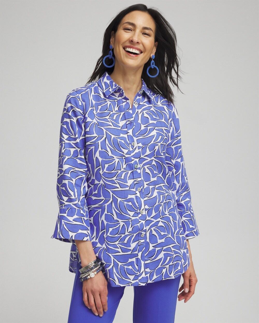 No Iron™ Linen Reef 3/4 Sleeve Shirt Product Image
