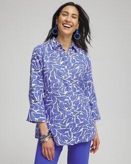 No Iron™ Linen Reef 3/4 Sleeve Shirt Product Image
