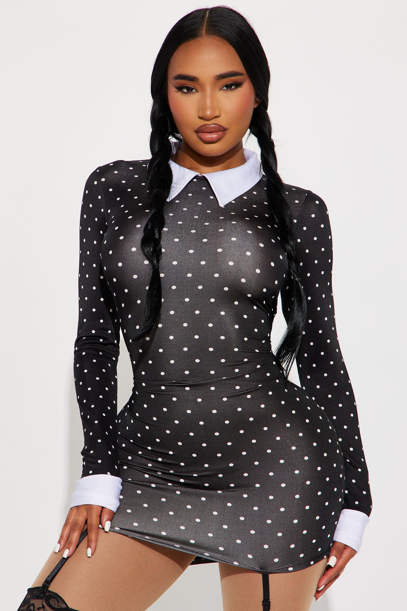 Gloomy Midweek Gal Dress Costume - Black/White Product Image