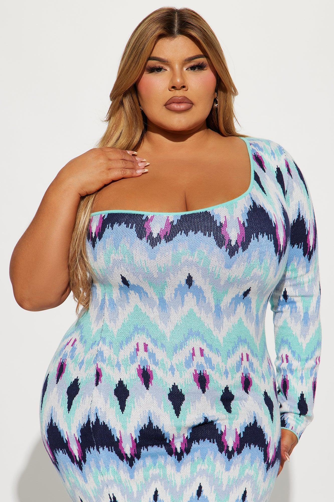 Patricia Sweater Midi Dress - Blue/combo Product Image