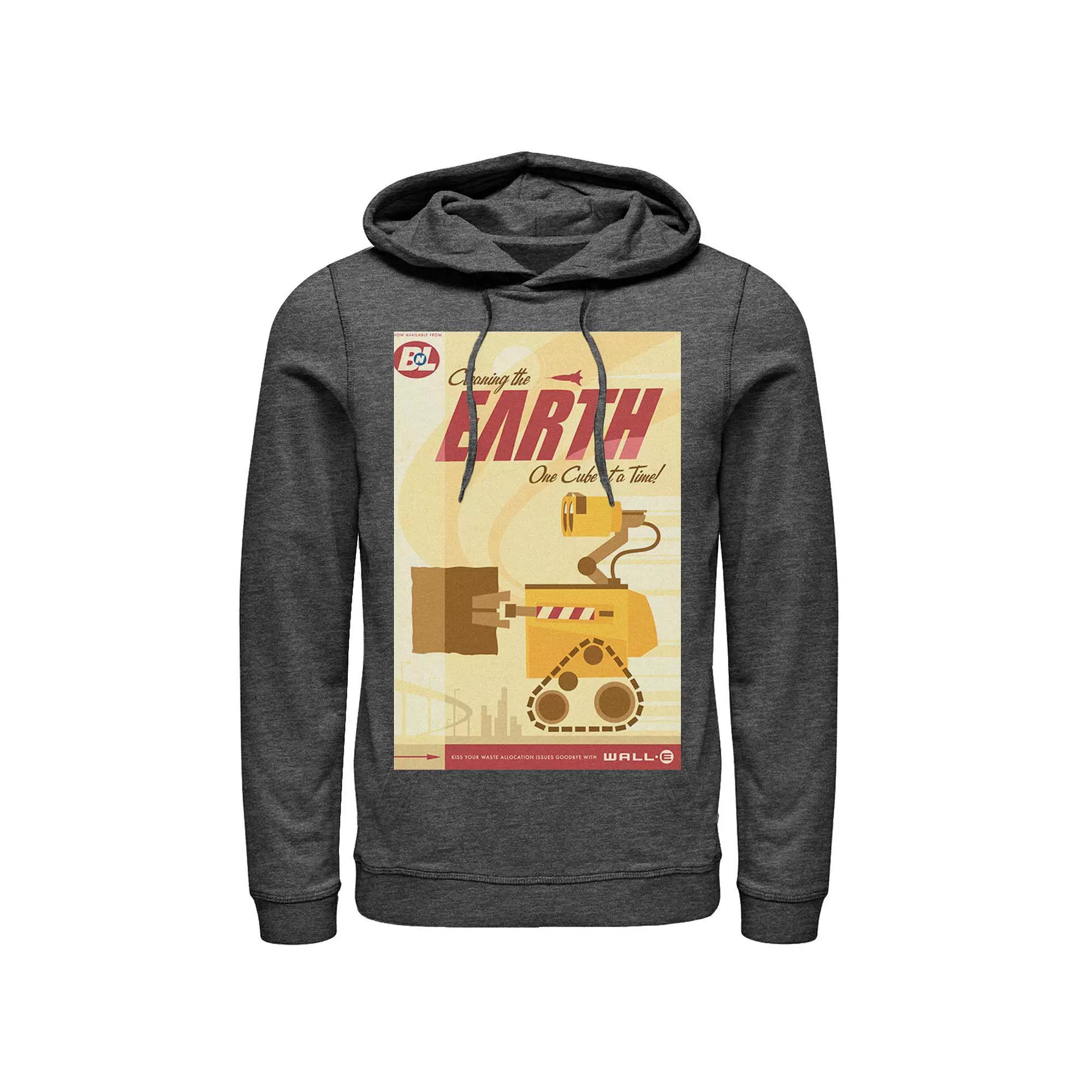 Disney / Pixar's WALL-E Men's Cleaning The Earth One Cube At A Time Hoodie, Size: XL, Grey Heather Product Image