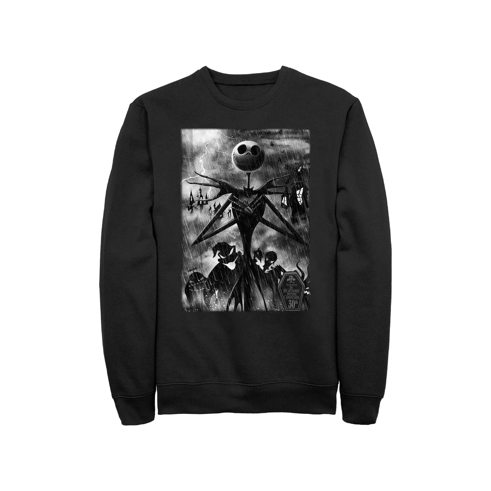 Disney's The Nightmare Before Christmas Night Rain Men's Graphic Fleece, Size: Large, Black Product Image