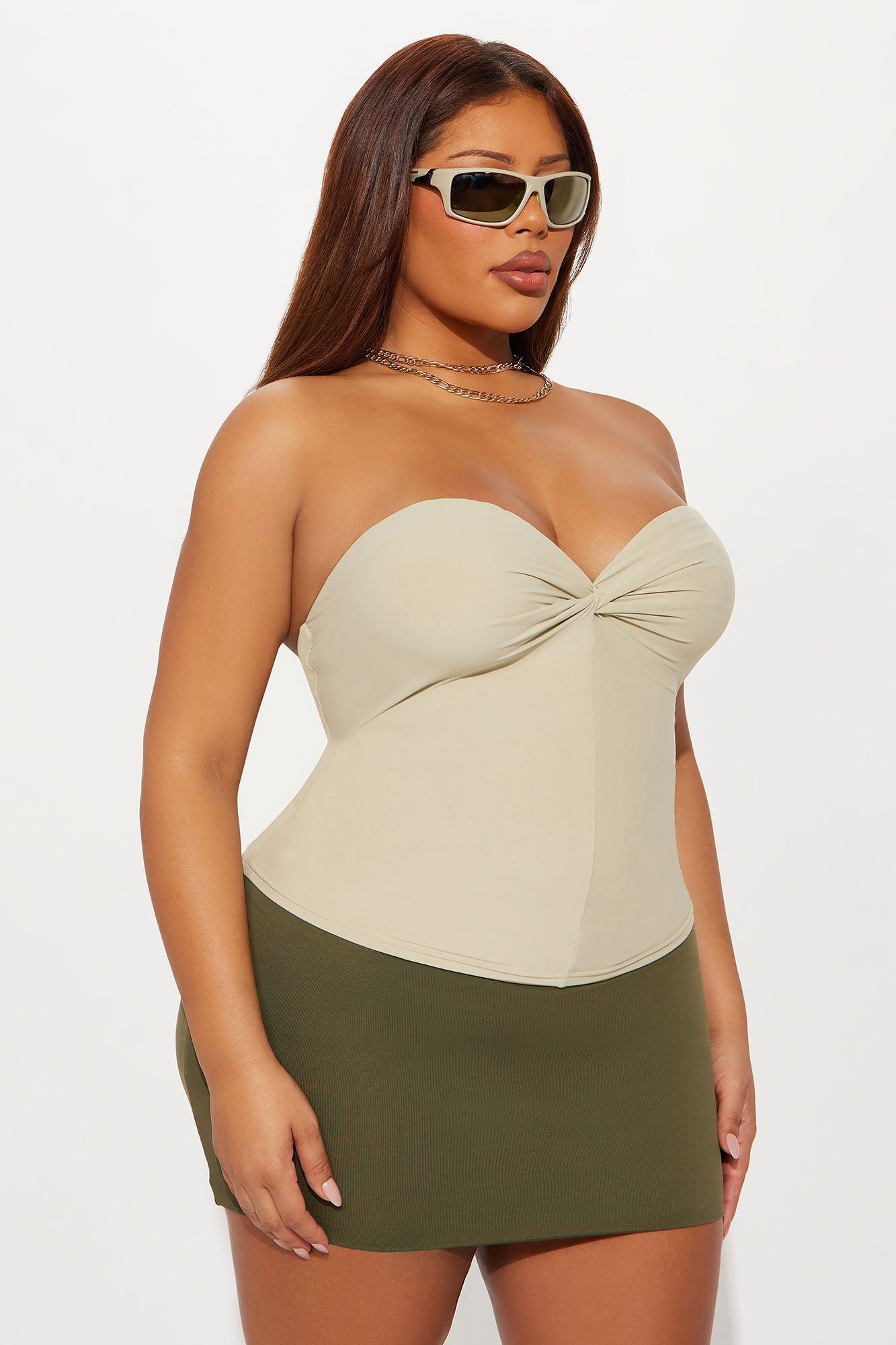 Second Skin Twist Tube Top - Stone Product Image