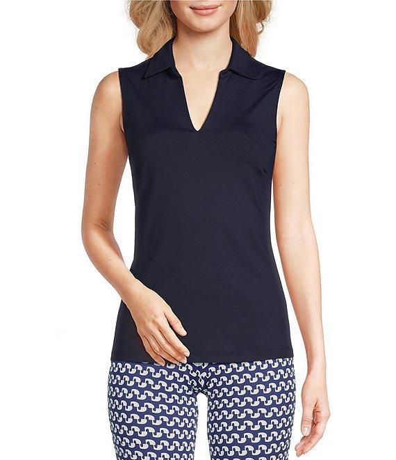 J.McLaughlin Aida Catalina Cloth Knit Point Collar Sleeveless Top Product Image