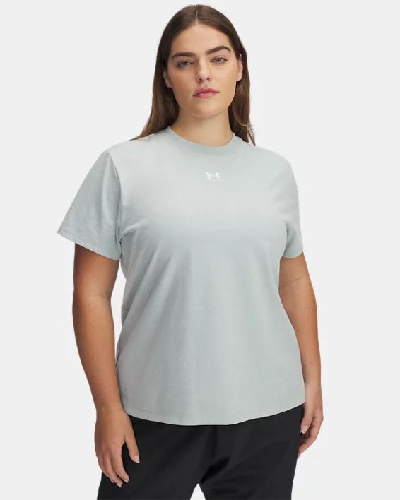 Plus Size Women's Under Armour Rival Core Short Sleeve Tee, Size: 1XL, Silica Green Product Image