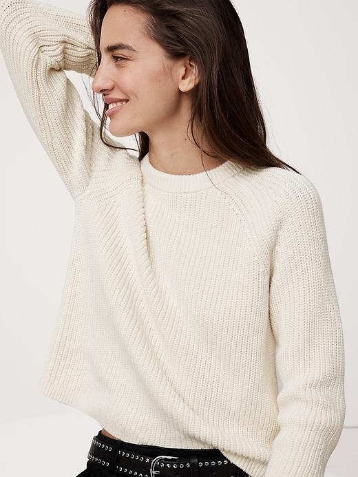 Cotton-Wool Ribbed Sweater Product Image