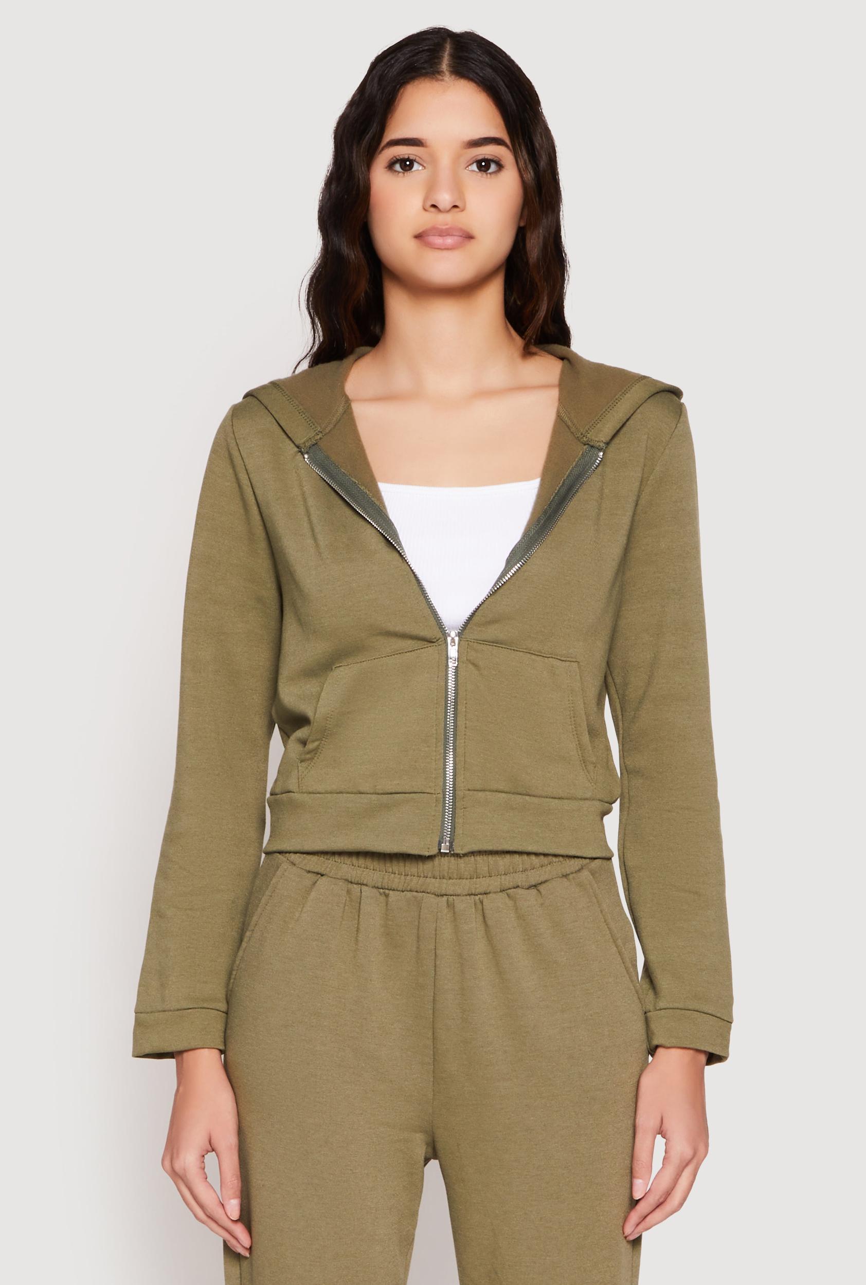 Womens Iris Zip Front Cropped Hoodie Product Image