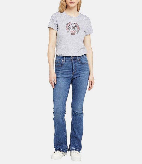 Levi's® 726 High Rise Frayed Hem Flare Jeans Product Image