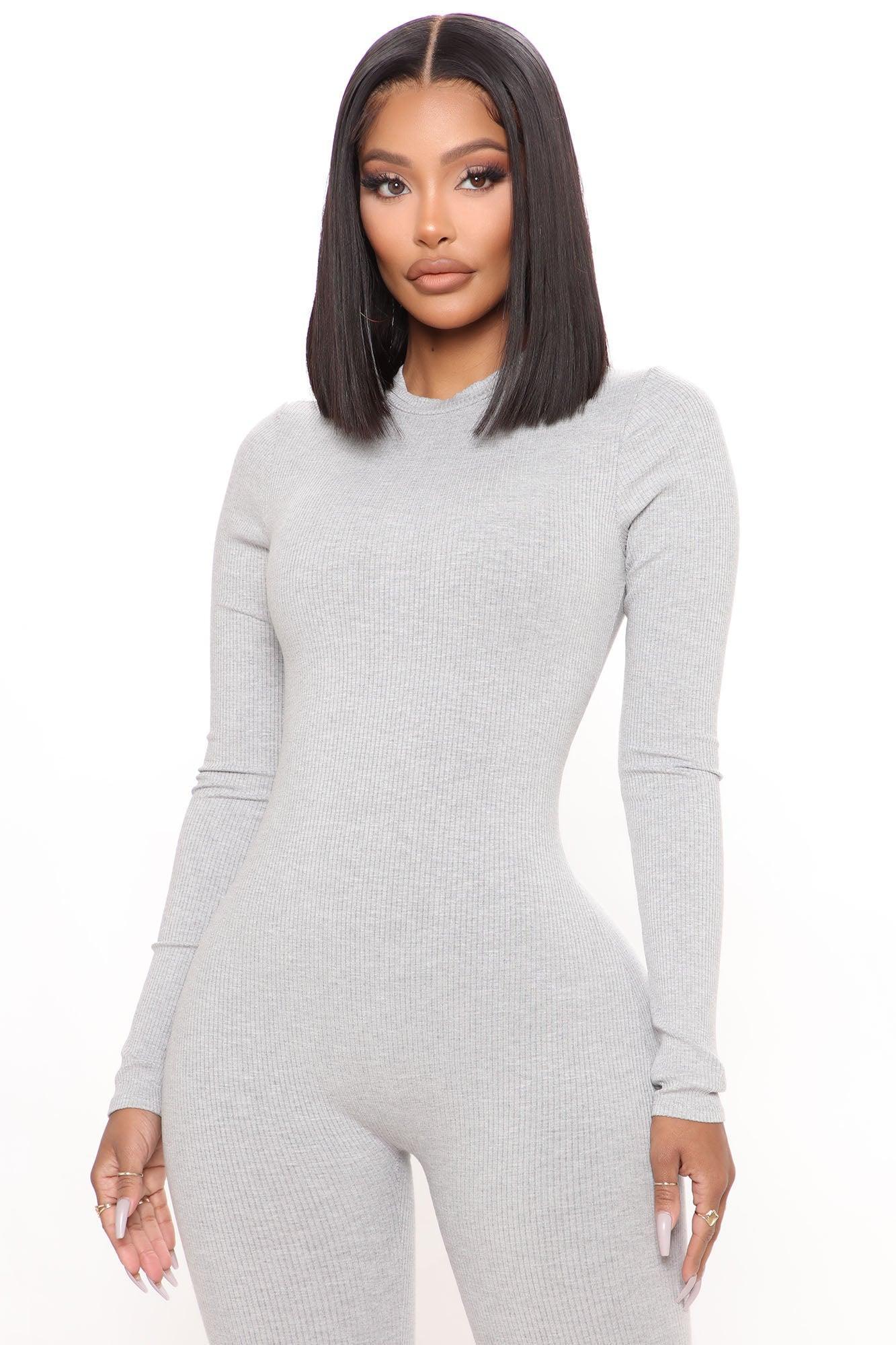 Maribel Snatched Jumpsuit - Heather Grey Product Image