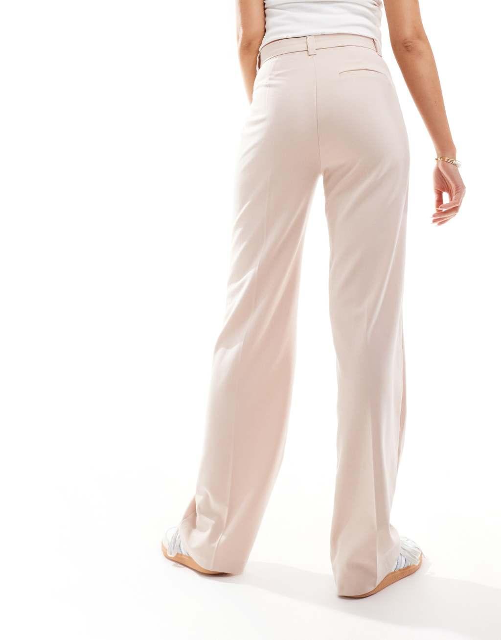 Pull&Bear tailored front seam pants in pink Product Image