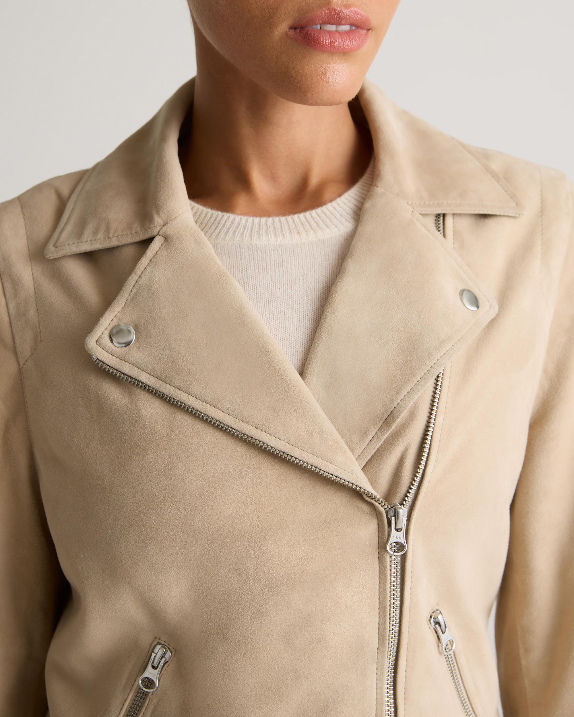 Quince | Women's 100% Suede Biker Jacket Leather Product Image