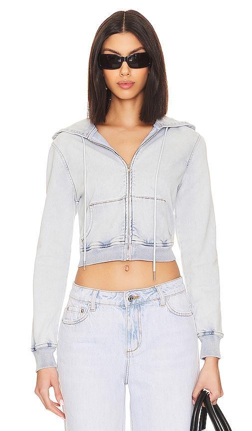 SER.O.YA Edith Cropped Hoodie Blue. (also in XL, XS). Product Image