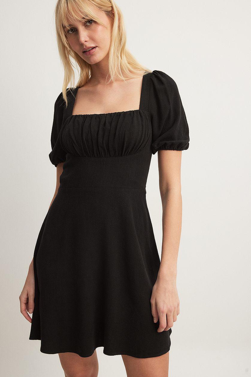 Tie Back Puff Sleeve Mini Dress Product Image