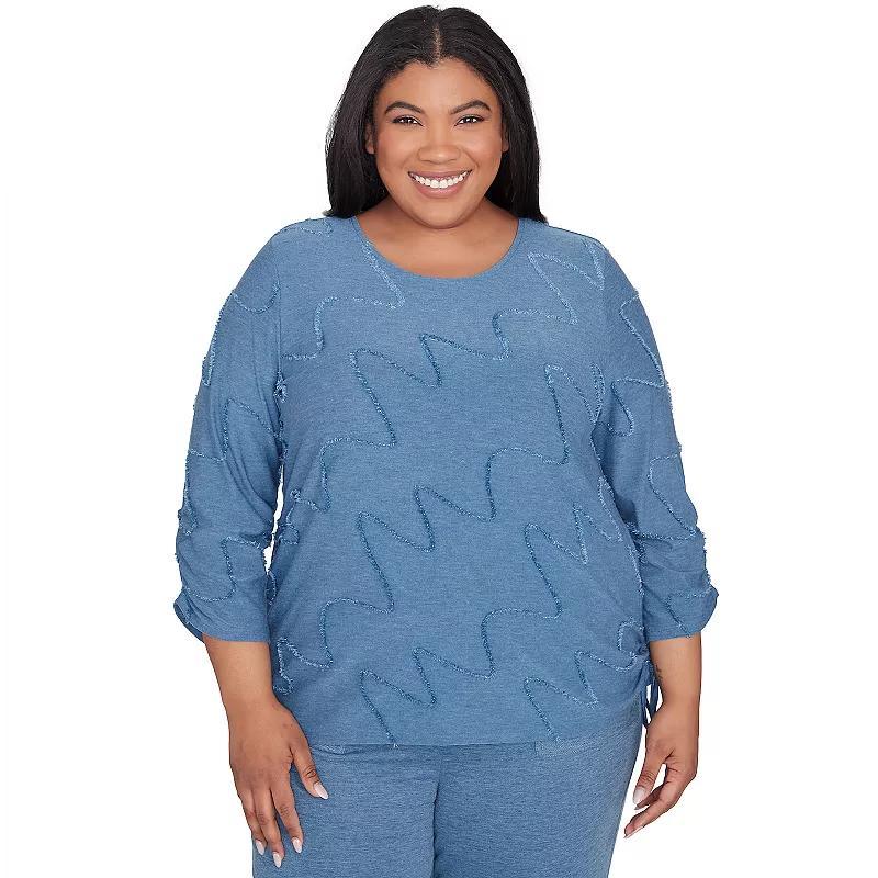 Plus Size Alfred Dunner Diagonal Textured Top, Women's, Size: 1XL, Gray Product Image
