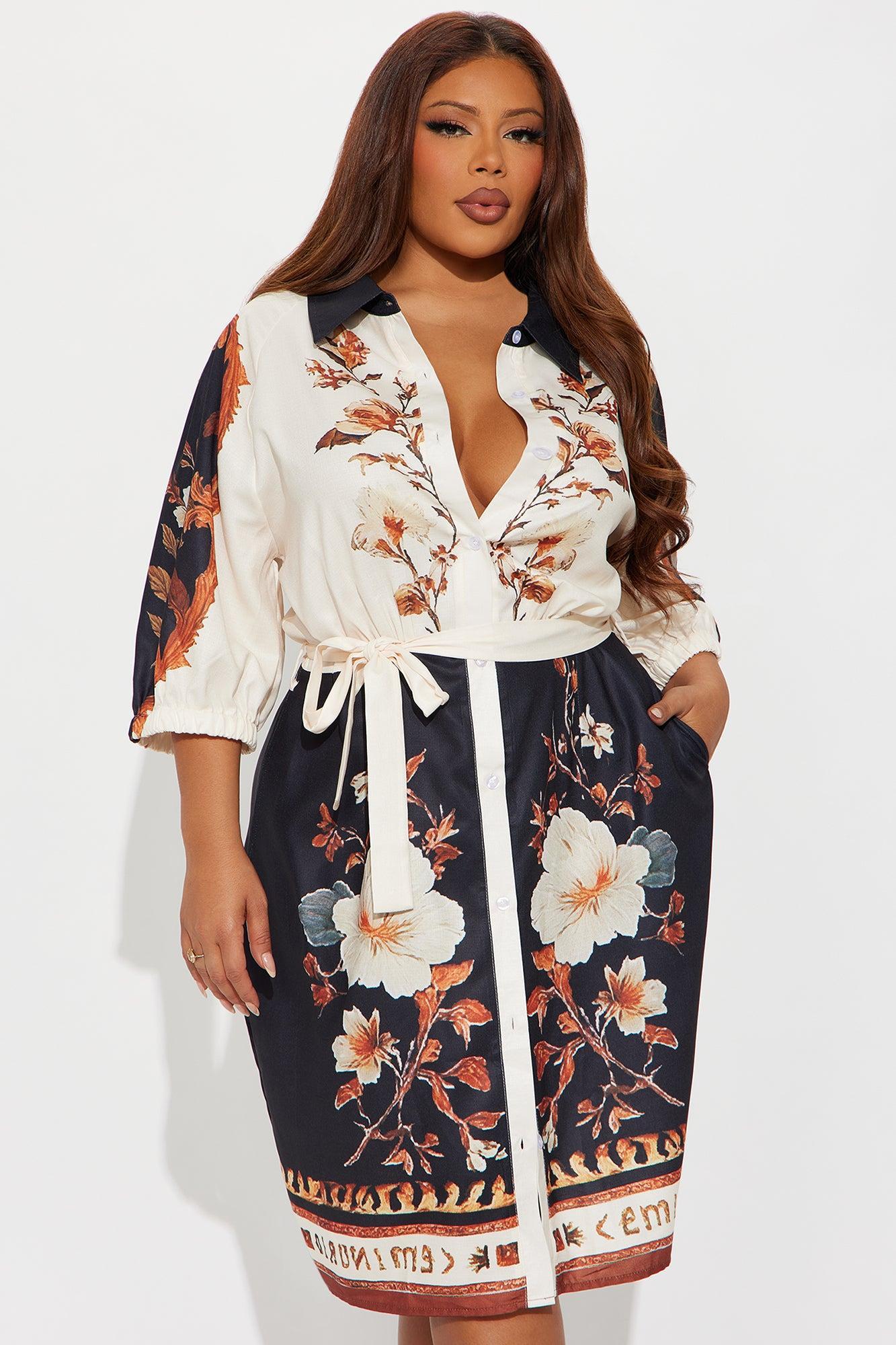 Kendall Floral Shirt Mini Dress - Black/combo Product Image